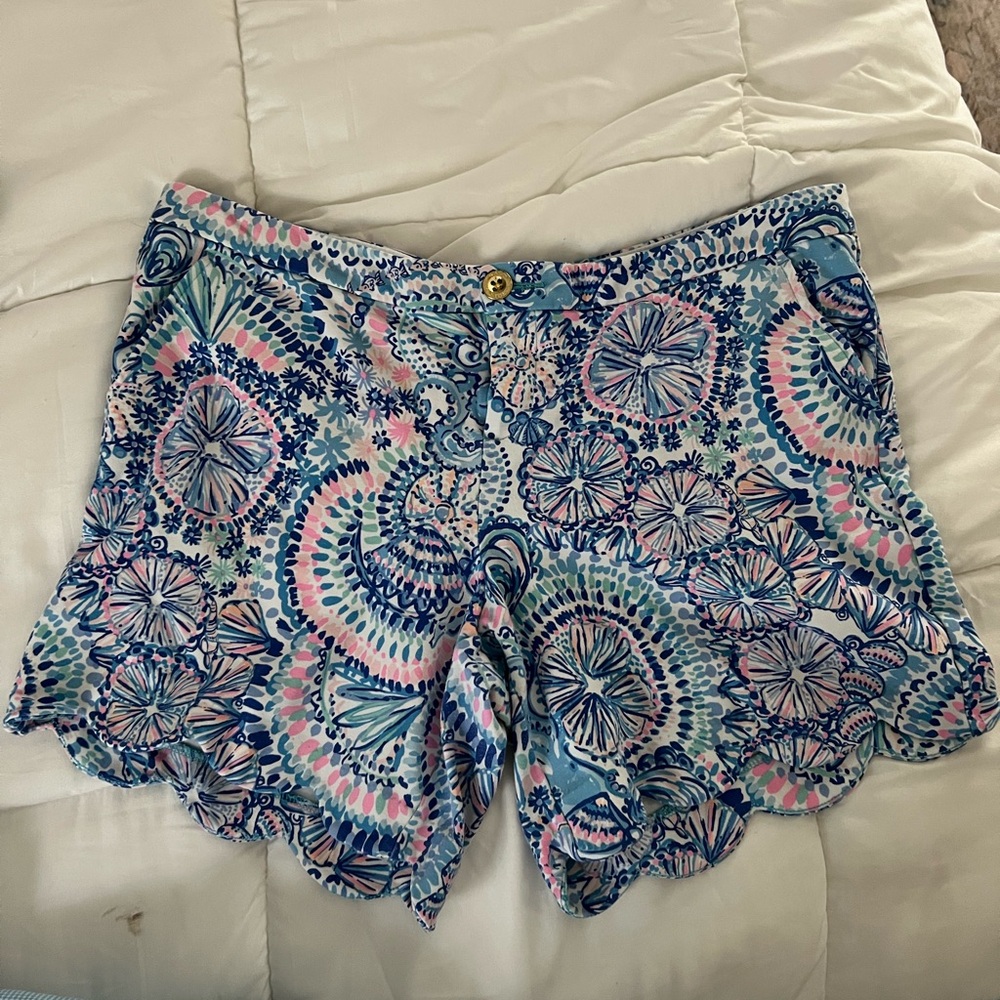 Lilly Pulitzer Blue and Pink High Waist Shorts